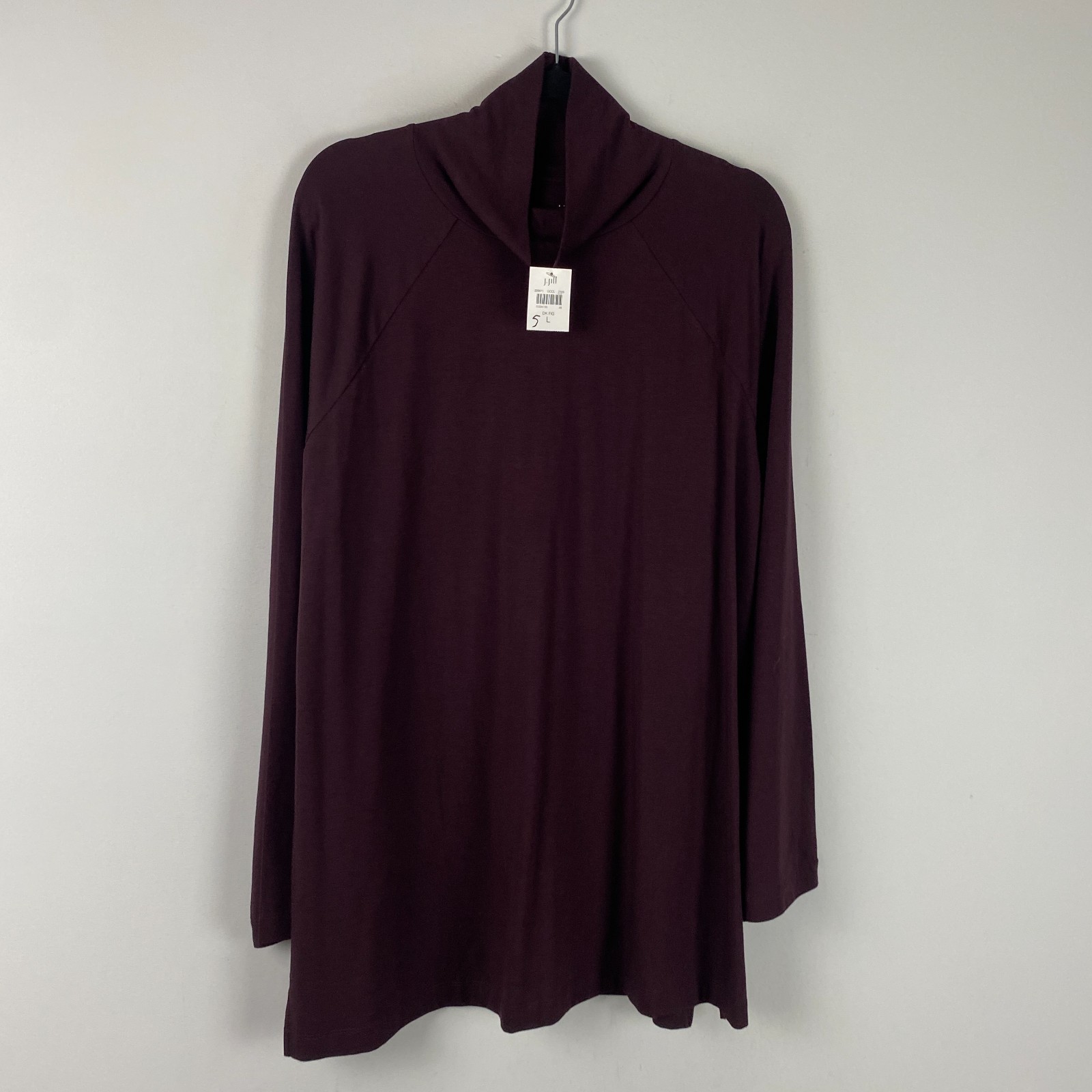 J. Jill Luxe Supima Everyday Turtleneck Tunic Size Large Dark Fig Stretch