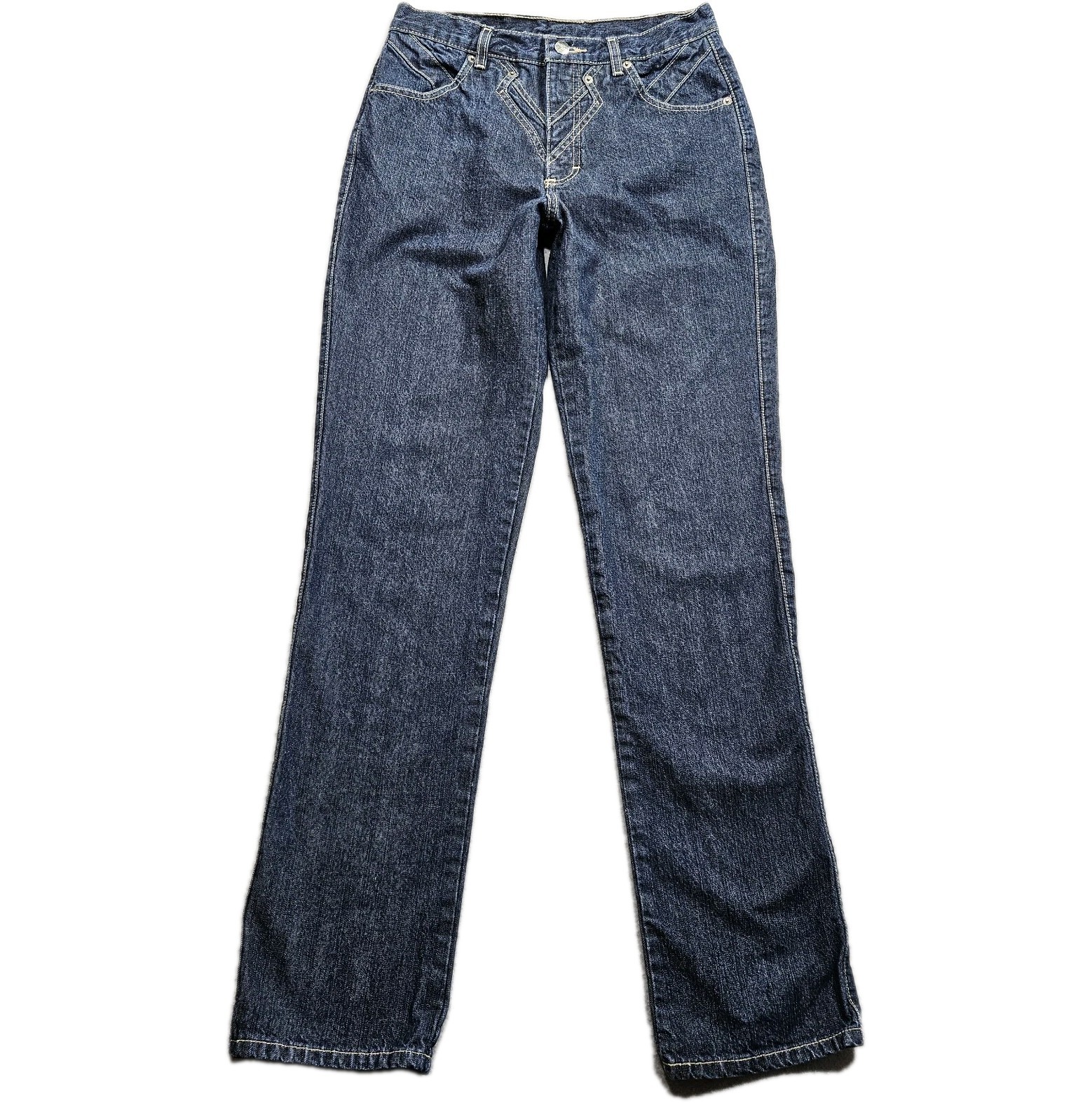 Vintage 80s Rough Rider Jeans Womens 7/8 Long (28x33) Western Straight Bareback