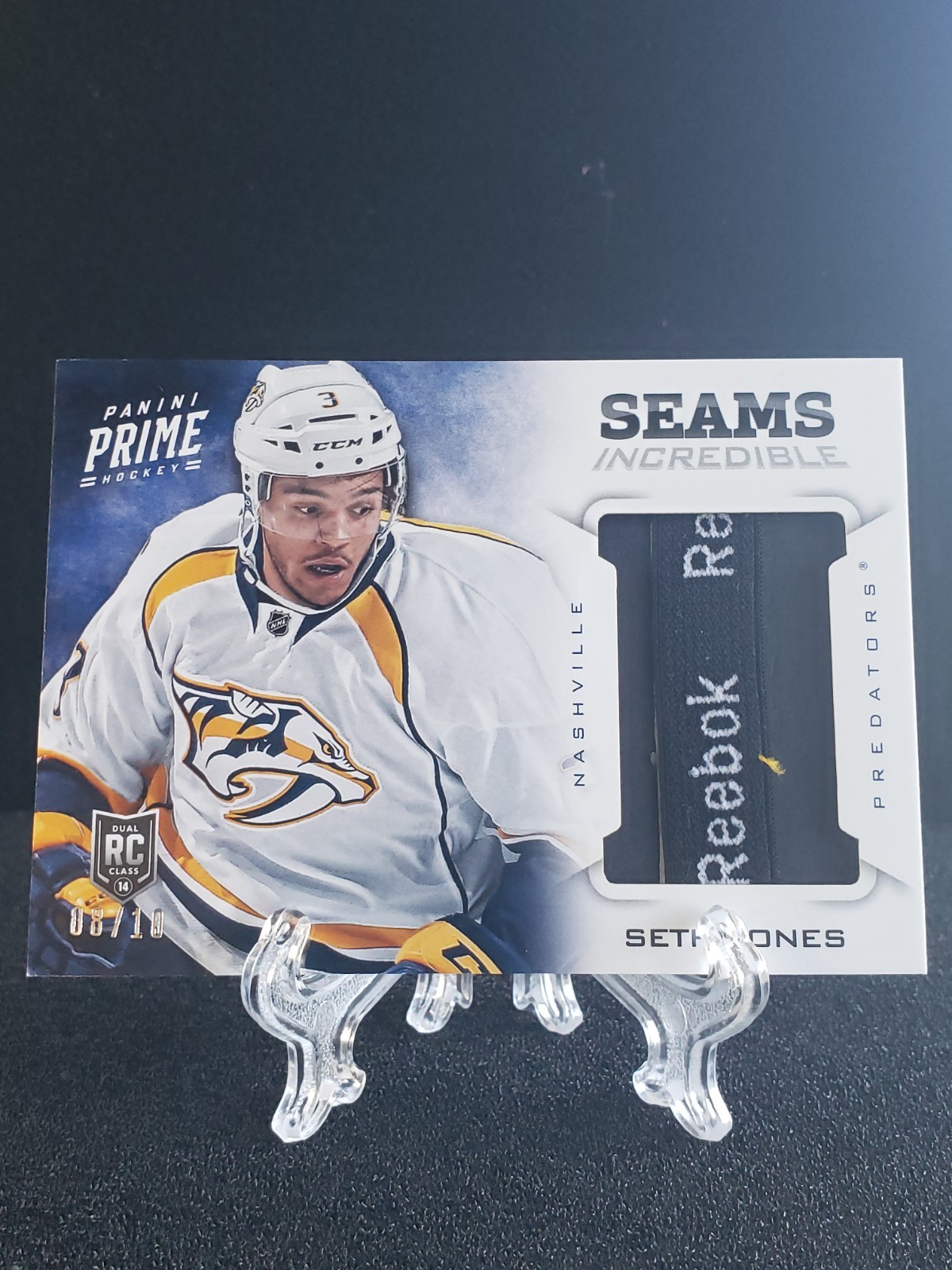 2013-14 PANINI PRIME Seth Jones SEAMS INCREDIBLE NECKLINE TAG ROOKIE RC /10 2013-14 PANINI PRIME Seth Jones SEAMS INCREDIBLE NECKLINE TAG ROOKIE RC /10