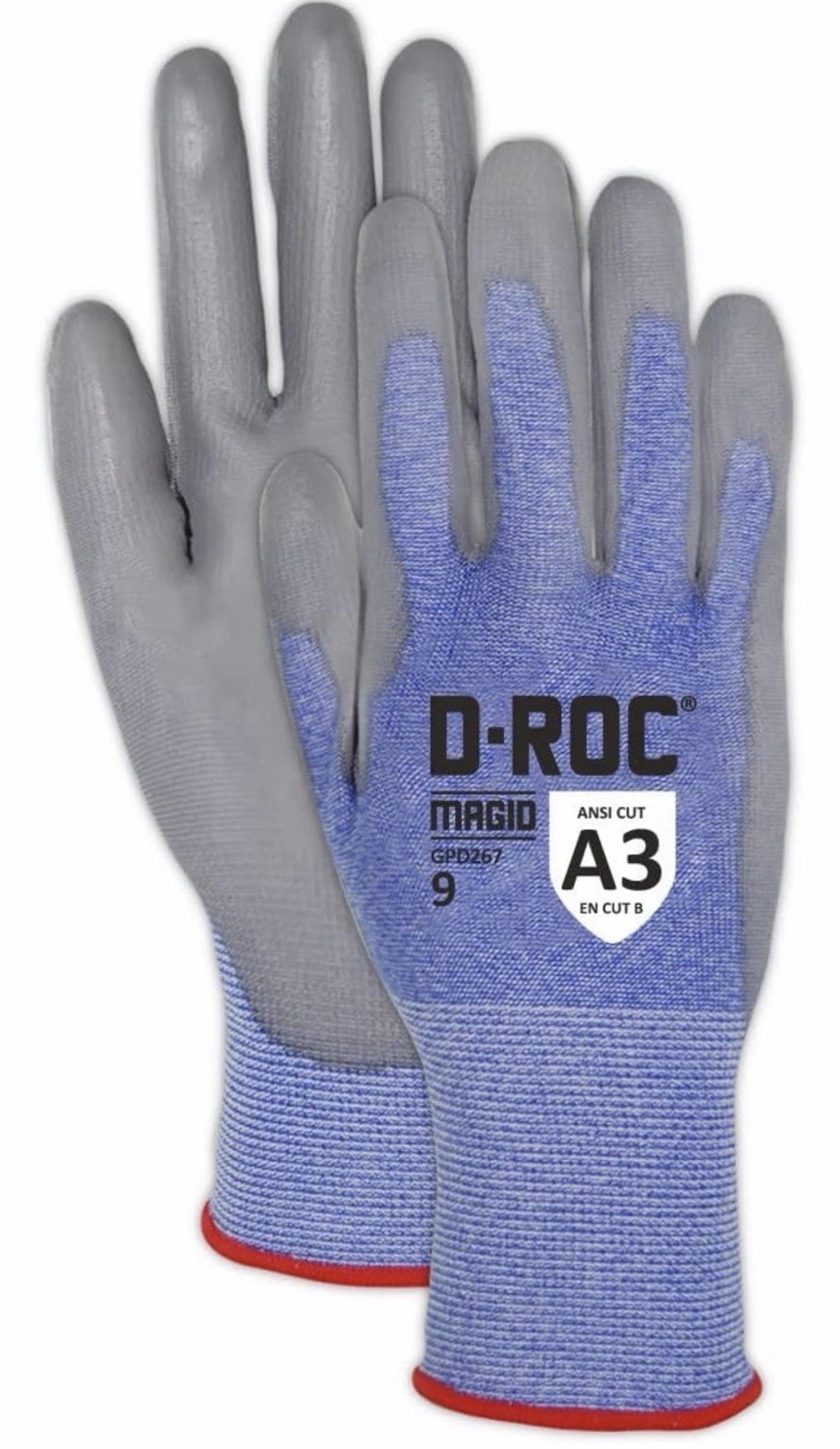 12 PACK PU Coated Work Gloves MAGID D ROC ANSI A3 Touchscreen Compatible SIZE 7