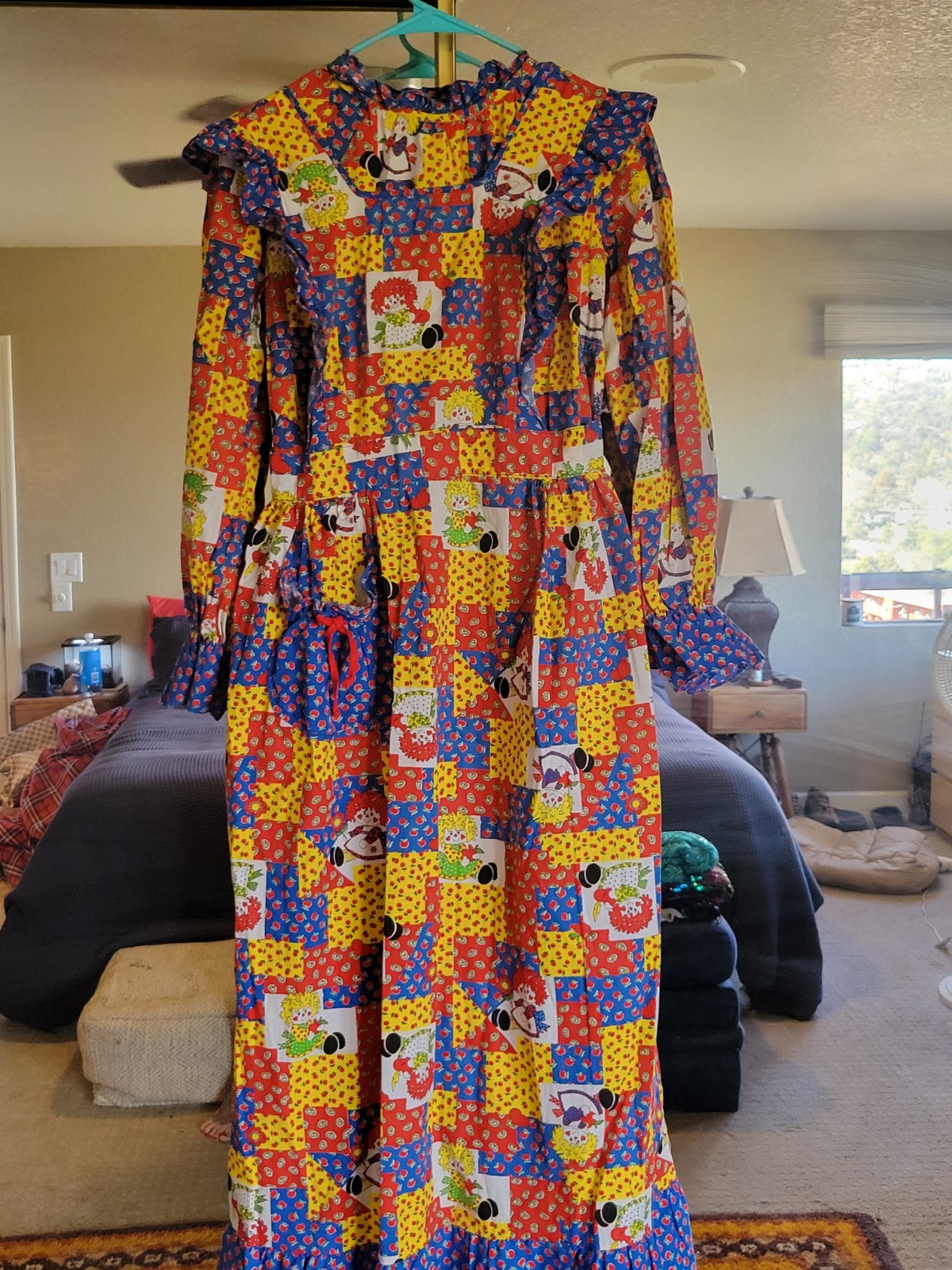 VINTAGE 1970S BECO ORIGINALS COLLECTABLE RAGGEDY ANNE DRESS AND PINAFORE  SZ SM