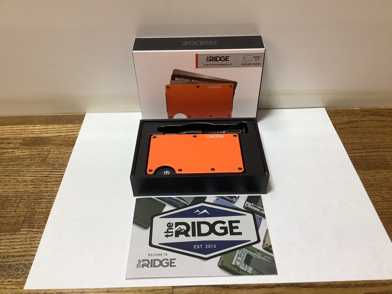 NEW Ridge Slim RFID Blacking Wallet- Basecamp Orange - Money Clip NEW Ridge Slim RFID Blacking Wallet- Basecamp Orange - Money Clip