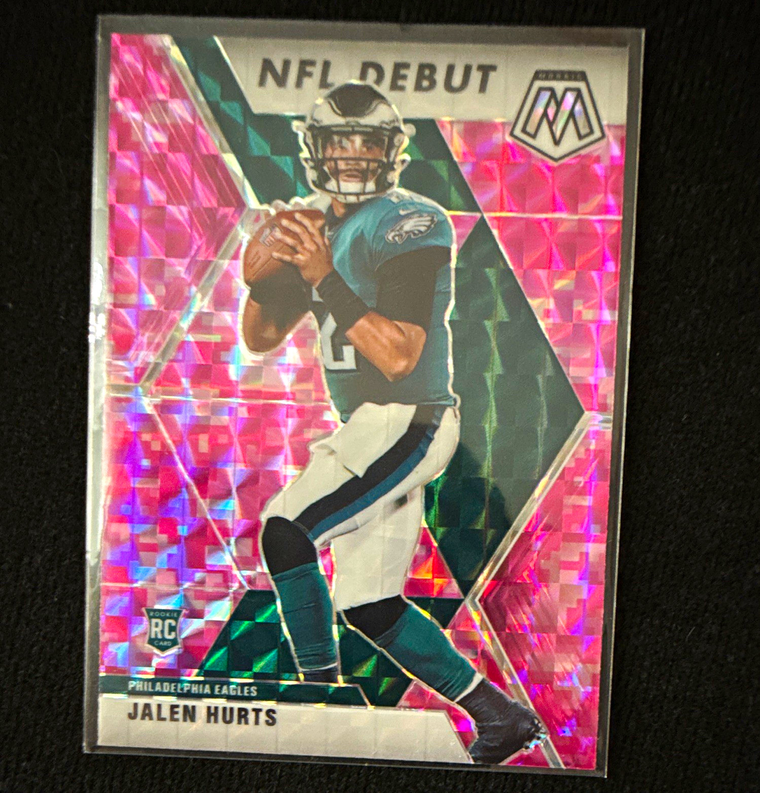 Panini 2020 Mosaic Jalen Hurts NFL Debut Camo Pink Prizm Rookie #265