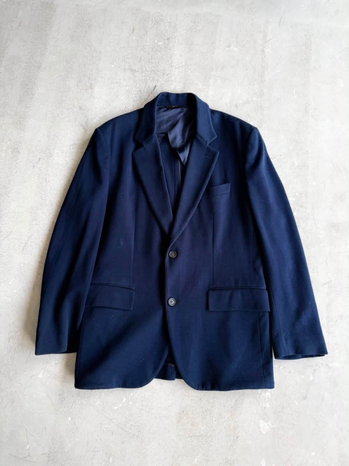 Brioni Roman Stitch Sport Coat Blazer Men\'s Navy Cotton Size L 52 Made in Italy