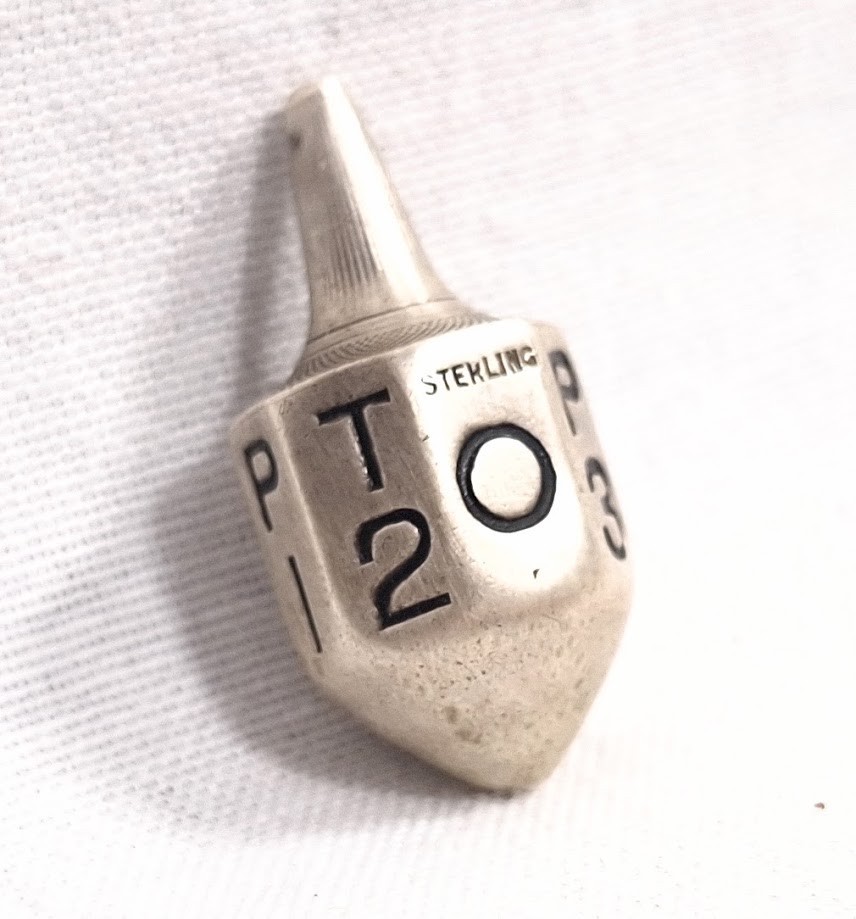 Vintage Sterling Silver 8-Sided Put & Take Gambling Teetotum (11112173)