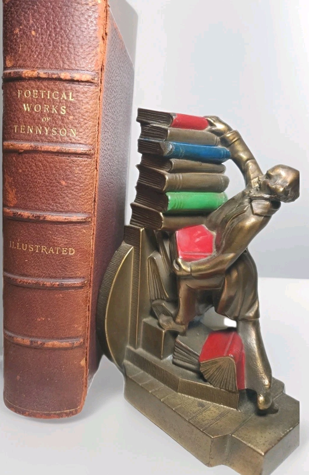 Works of Alfred Lord Tennyson Ornate Antique Victorian Spine Hubs 1800s