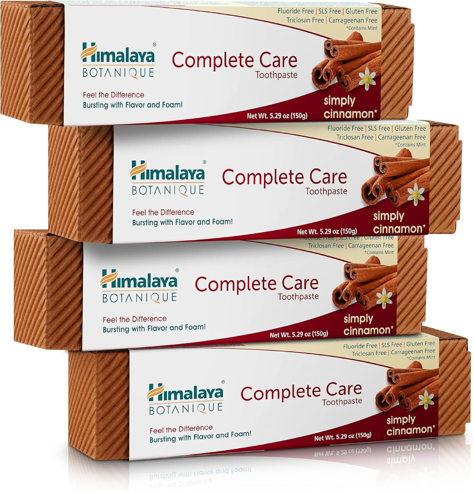 Himalaya Botanique Complete Care Toothpaste, Cinnamon, 5.29 oz, 4 Pack