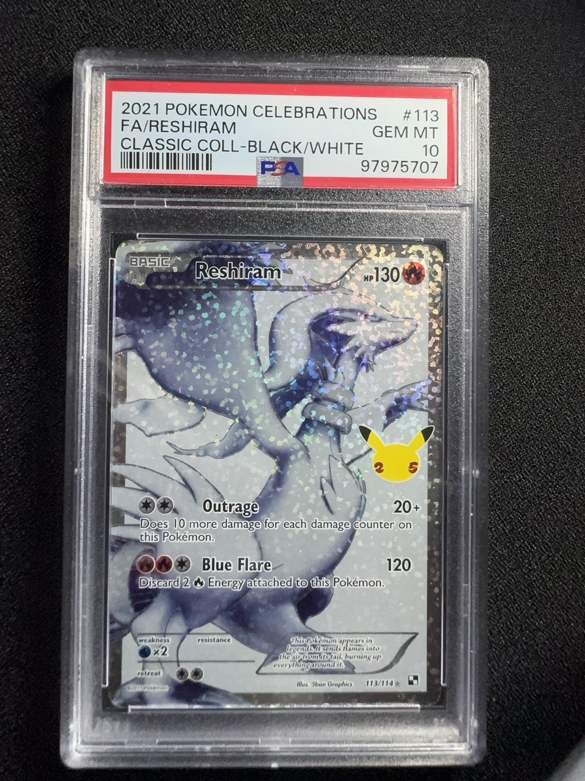 2021 Pokémon Celebrations Classic Collection Reshiram PSA 10