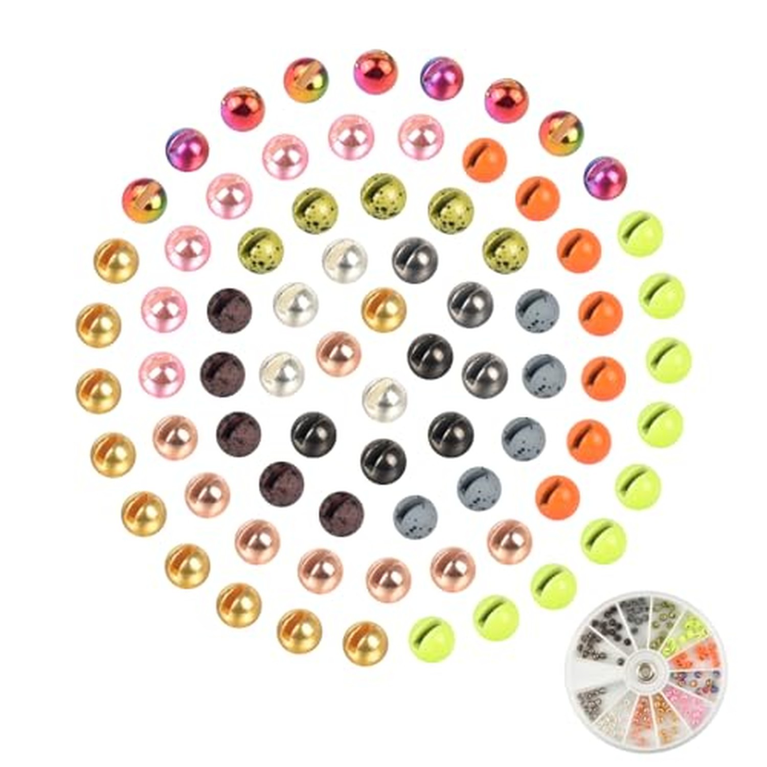 120pcs Tungsten Slotted Beads Assorment, 12 Colors Fly Tying Nymph Head Tungs... 120pcs Tungsten Slotted Beads Assorment, 12 Colors Fly Tying Nymph Head Tungs...