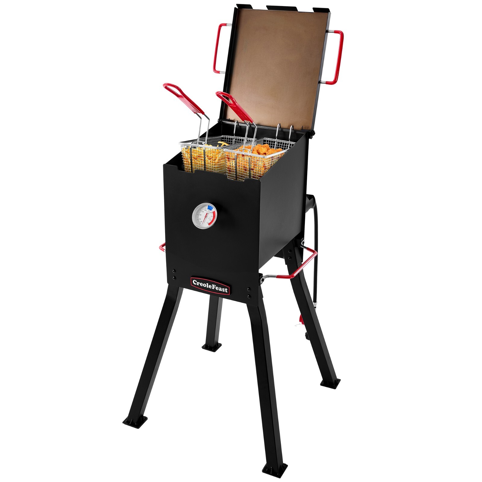 Creole Feast Outdoor Propane Deep Fryer, 17 Qt.  54,000 BTU Output, Black
