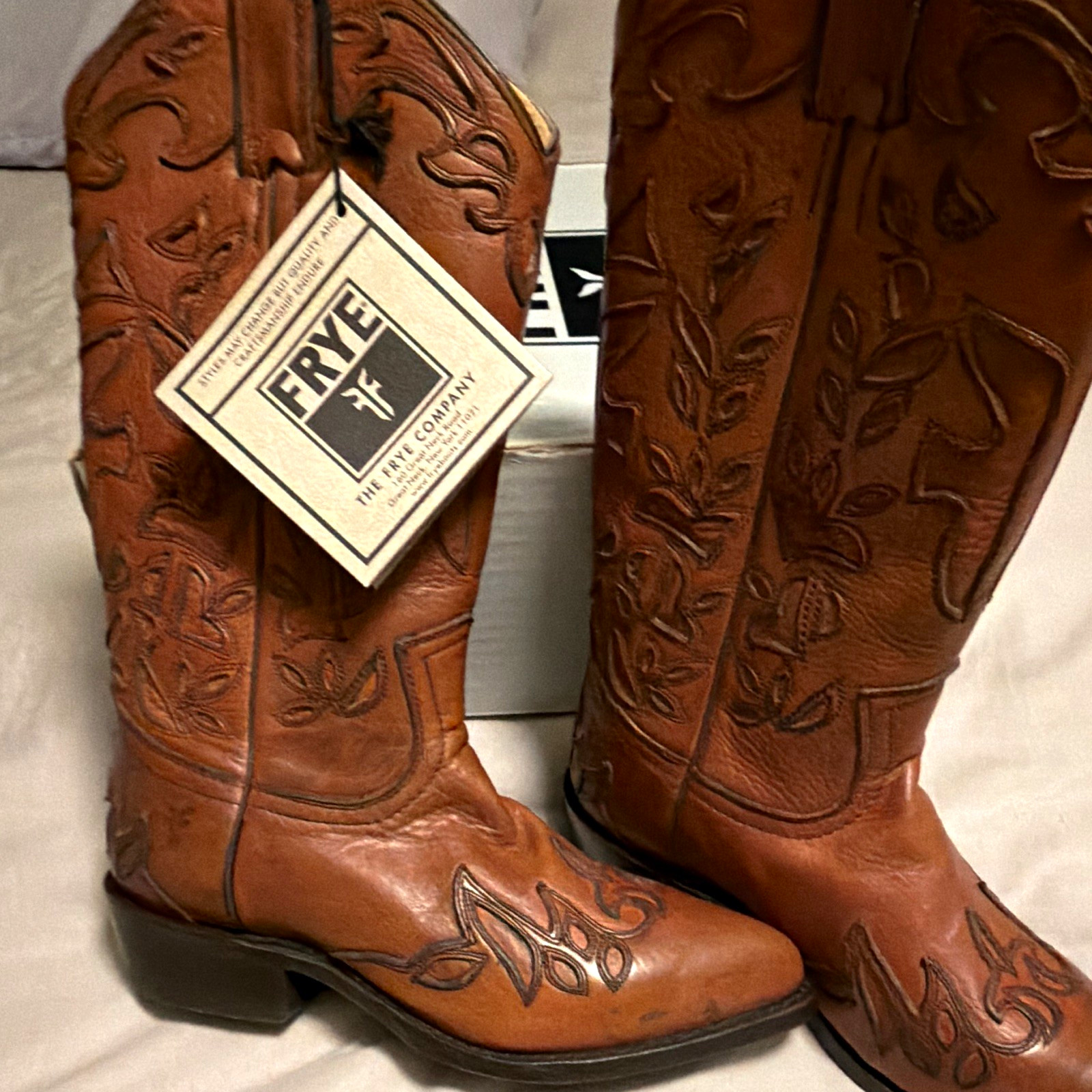 Frye Billy Overlay Pull-On Western Boots Whiskey Leather Women’s US 6.5 Frye Billy Overlay Pull-On Western Boots Whiskey Leather Women’s US 6.5