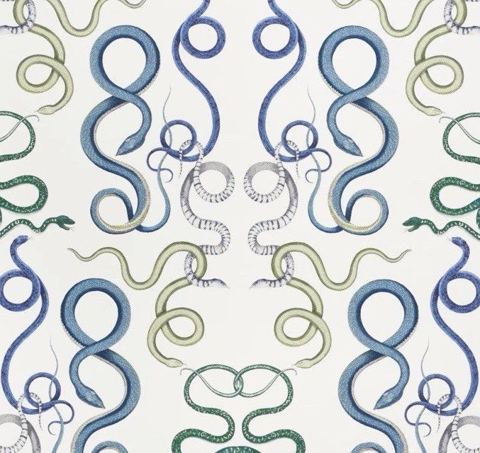 Schumacher Curtain Fabric 'GIOVE - EMERALD & SAPPHIRE' 6 METRES 100% Cotton