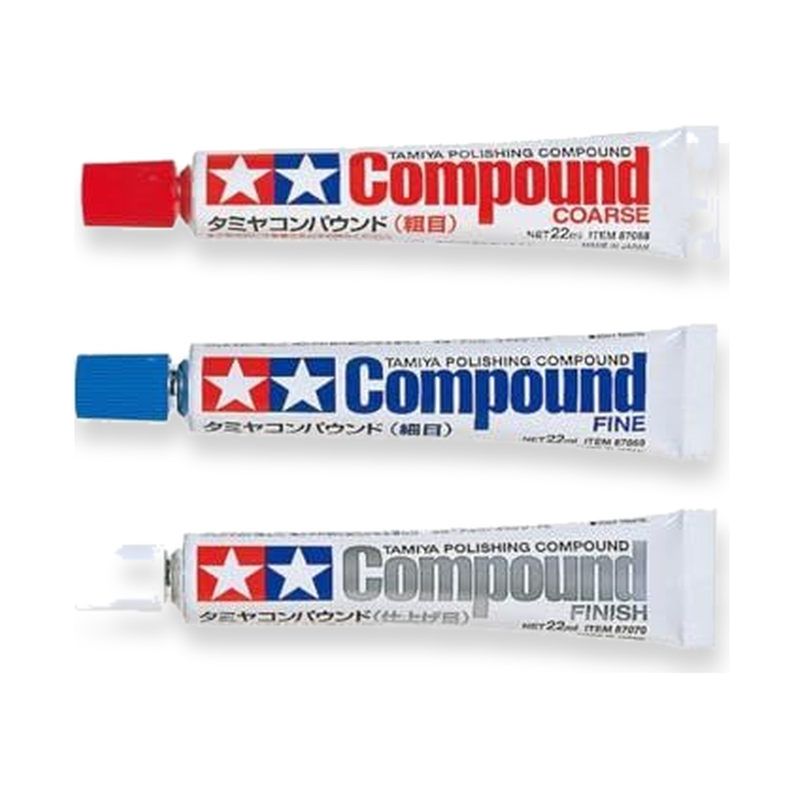 Tamiya Polishing Compound 3pc Set Coarse Fine Finish 87068 87069 87070 Japan
