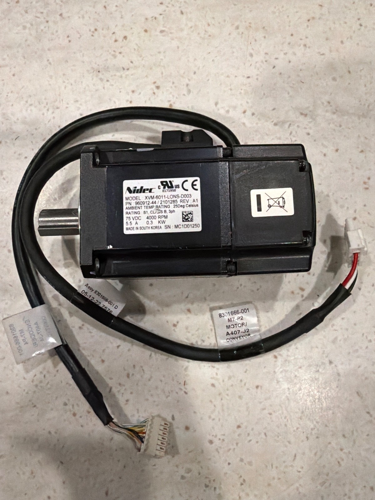NIDEC CORP XVM-6011-IONS-D003 SERVO MOTOR