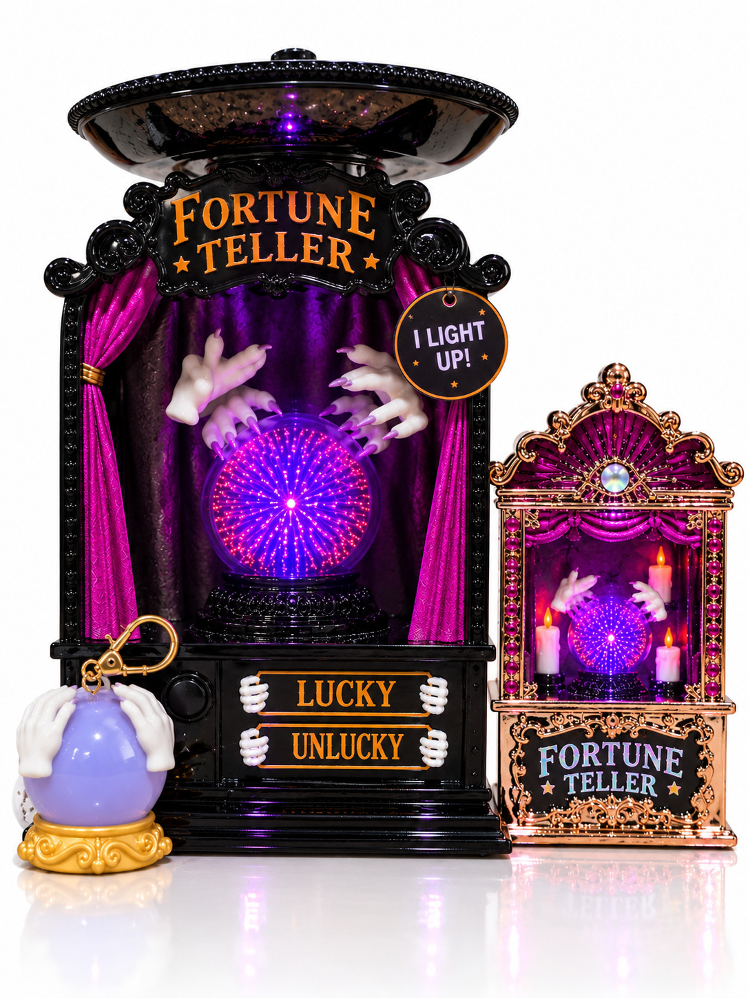 BBW LIGHT-UP FORTUNE TELLER 3-Wick Candle Holder/ Projector Nightlight/ Pocketba