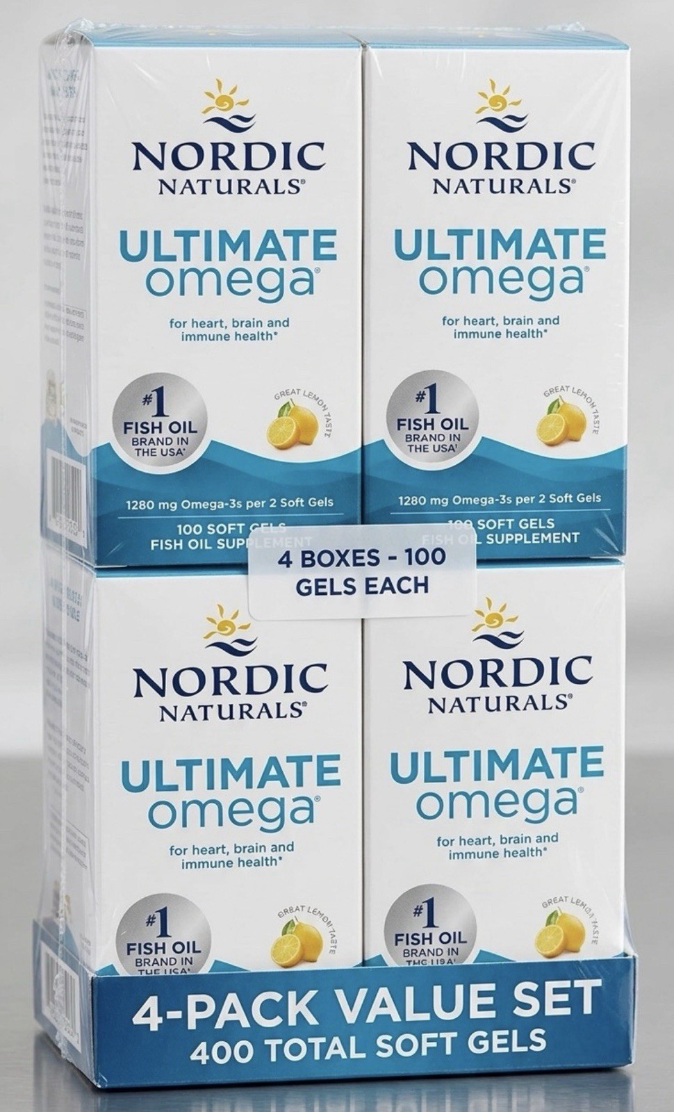 Lot Of 4 Nordic Naturals Ultimate Omega 3 1280mg Fish Oil 100 Soft Gels Lemon