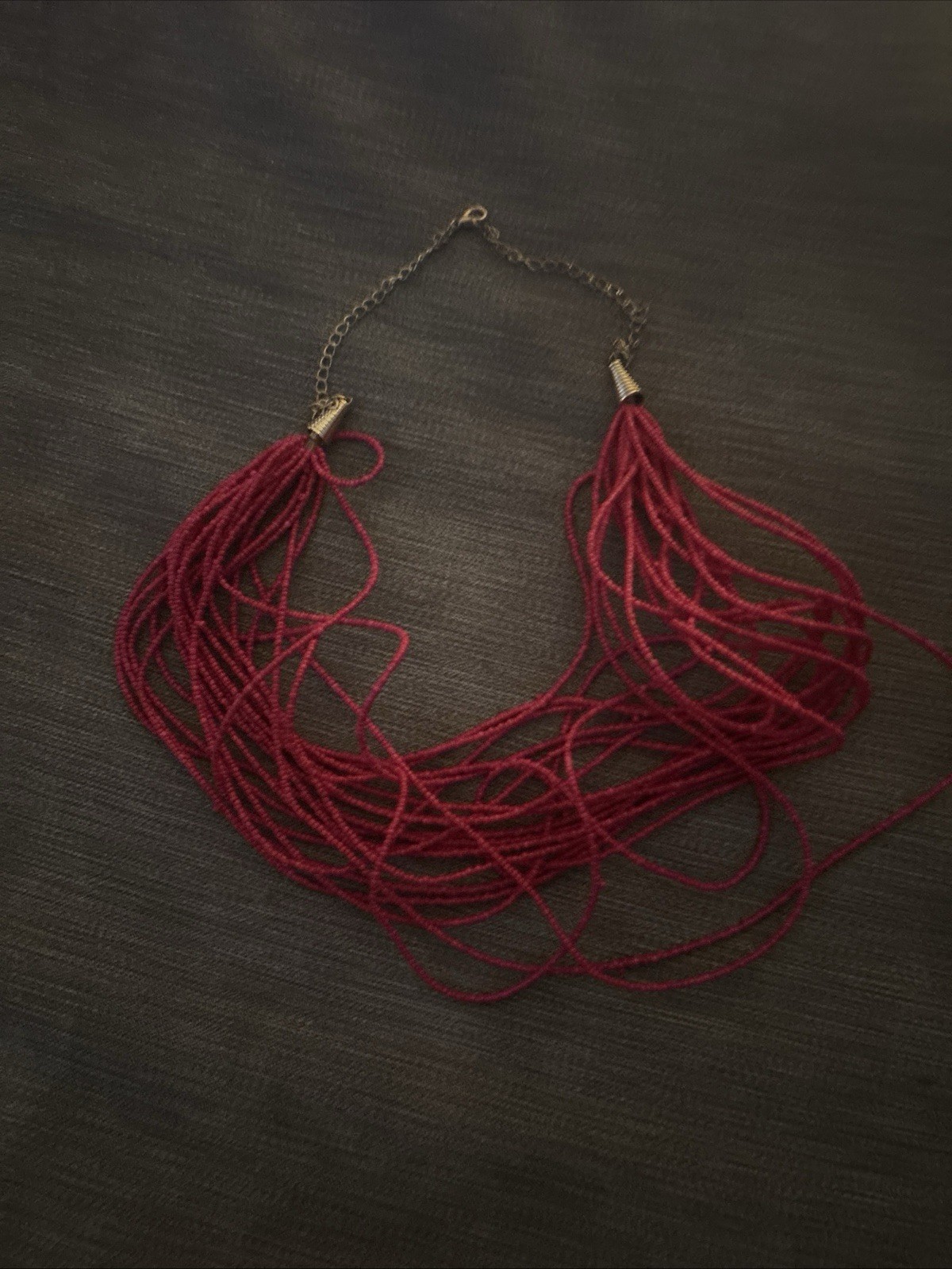 red multi line necklace red multi line necklace