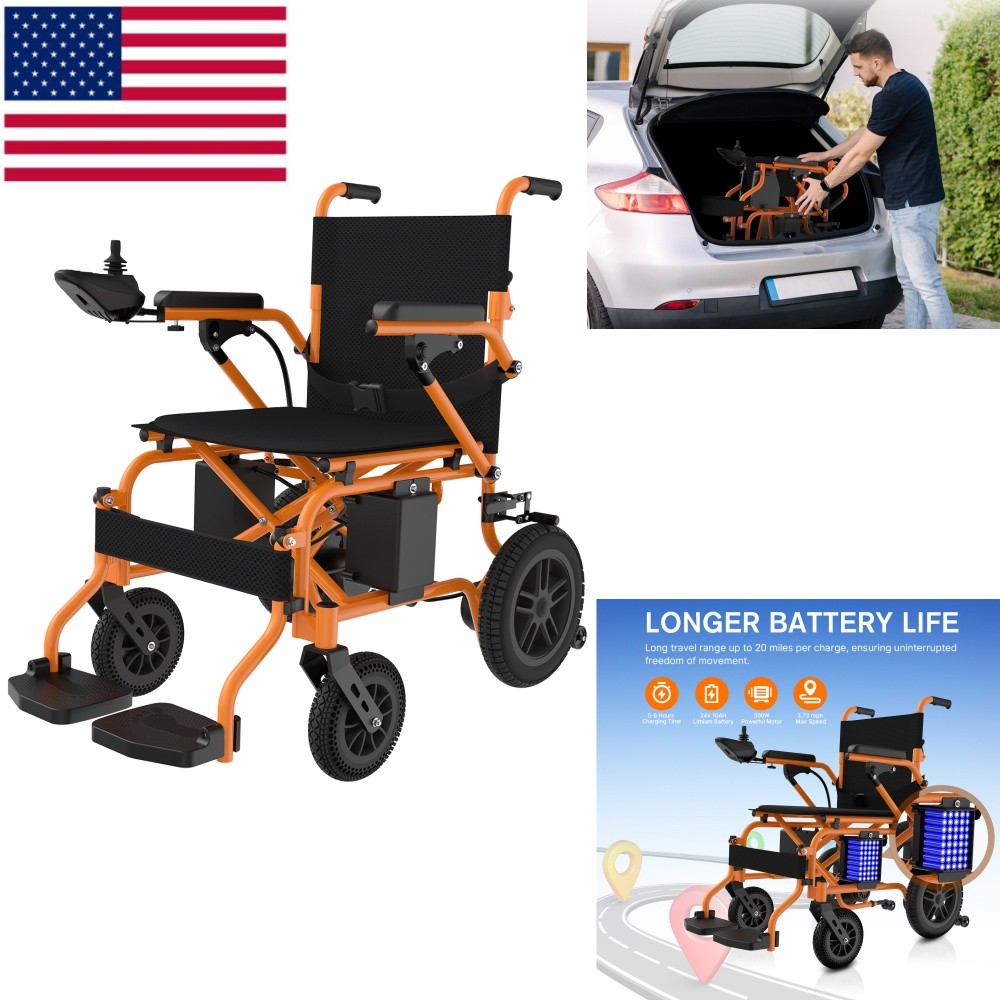 Portable Foldable Lightweight Electric Intelligent Power Wheelchair Mobility New