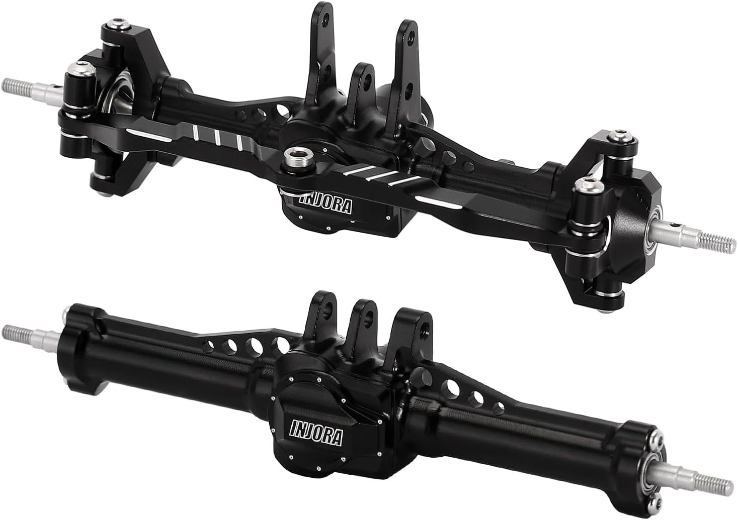 INJORA Front&Rear Axles Set - +4mm Extended Aluminum Complete Axles for TRX4M
