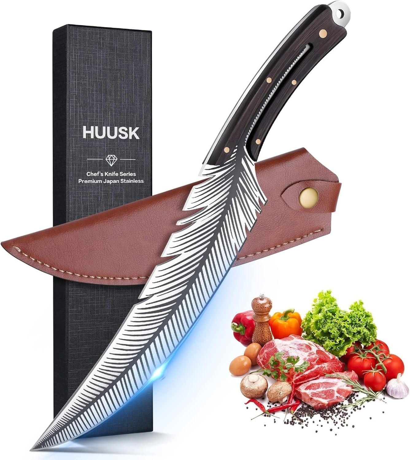 Feather Knife - High Carbon Steel Japan Boning Knife with Sheath | Hand Forged,
