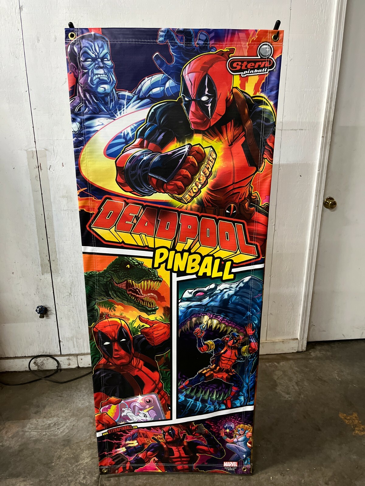Stern DeadPool Pinball Machine Banner 24' x 62' Stern DeadPool Pinball Machine Banner 24' x 62'