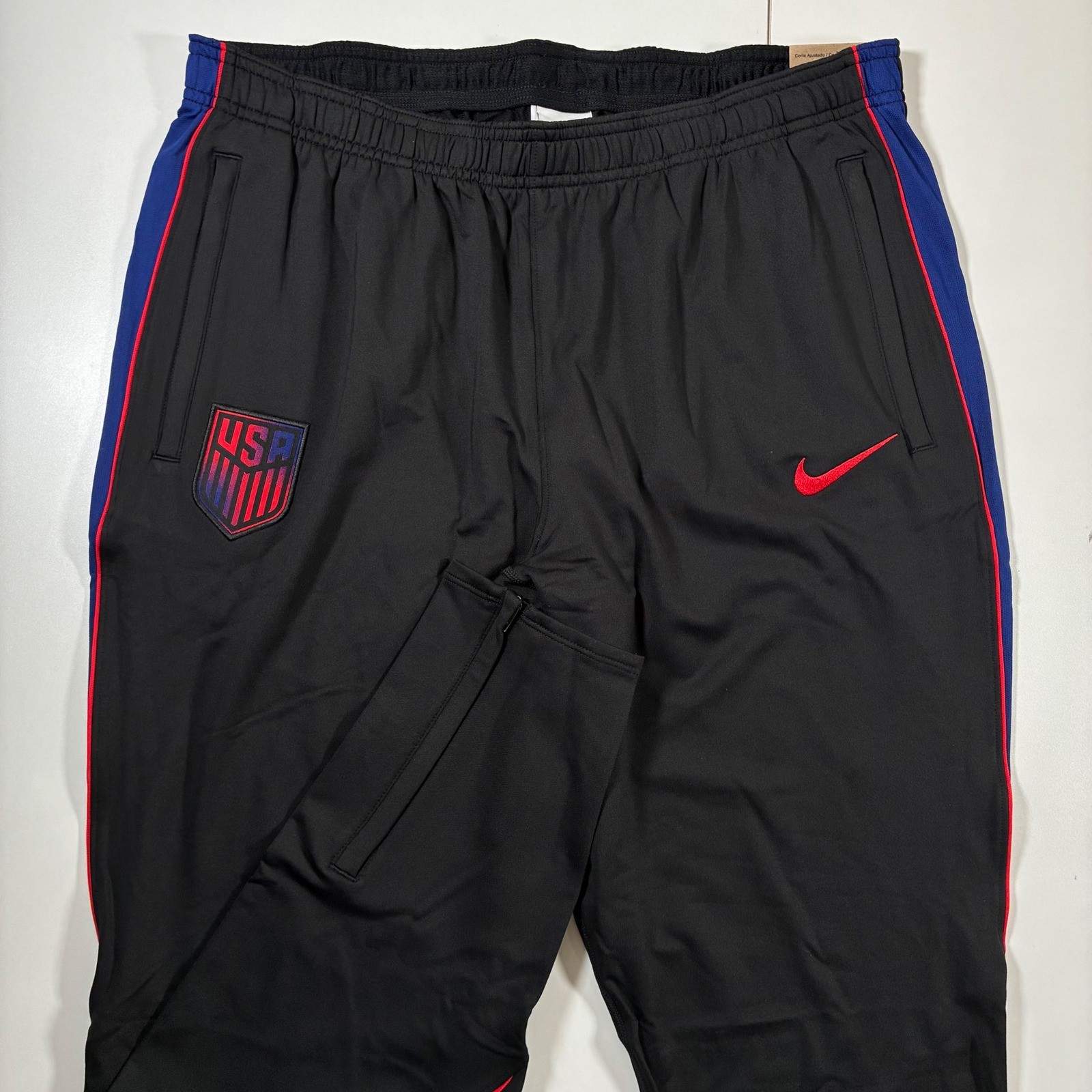NEW Nike USMNT Strike Soccer Pants Large Slim Black Dri-FIT Jogger Sweatpants