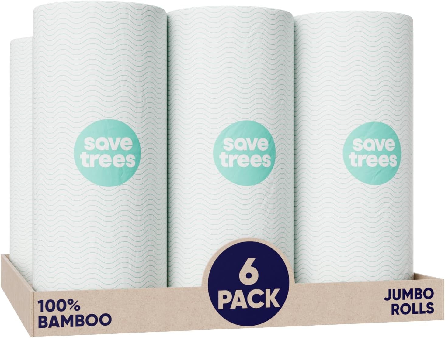 Save Trees Bamboo Paper Towels 6pk - 750 Sheets Rolls Ultra... 