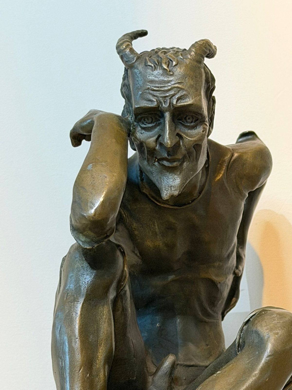 Antique Bronze Sculpture Statue Mori Marble Gothic SATAN Rare Demon Devil Satyr