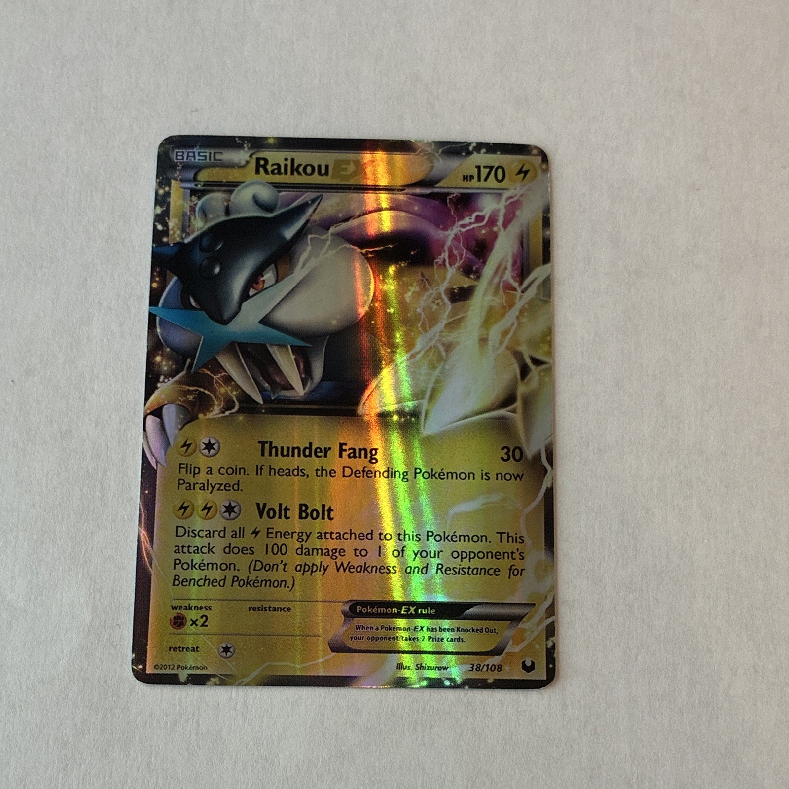 The Pokémon Company Raikou EX Dark Explorers 105/108 Full Art Holo UR 170 HP