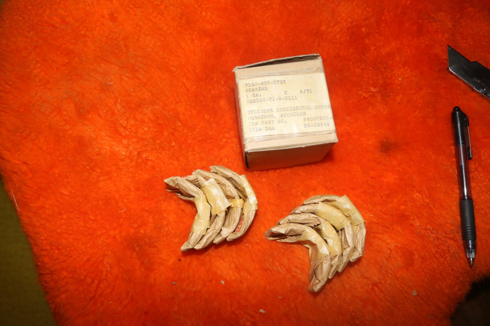 NOS Continental Motors L head connecting rod bearings set 4 .020 over F162 F163