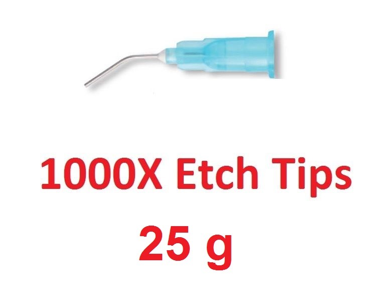 1000 Pcs Dental Plasdent Disposable Etch  Tips 23g Luer-lock Bendable