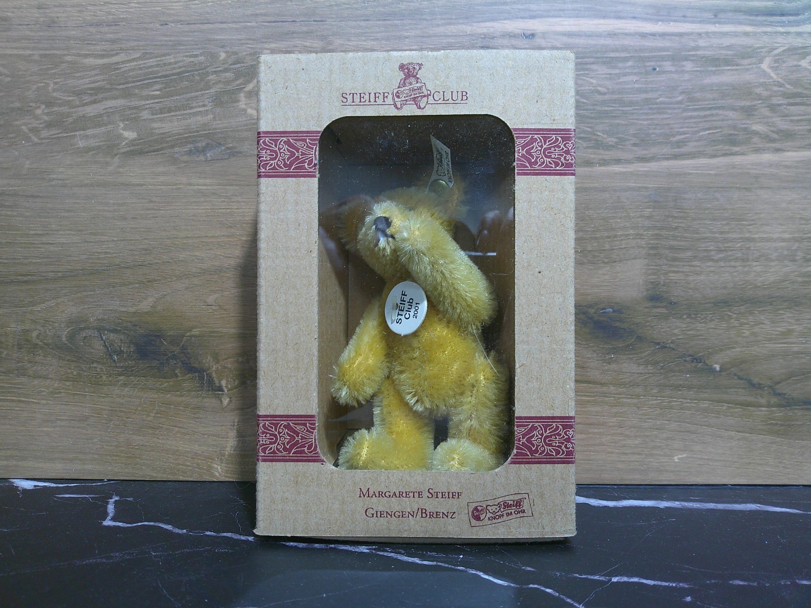 STEIFF Club Teddy Bear 2001 ~ Blond Mohair 4” Replica 1922 w/ Box & COA