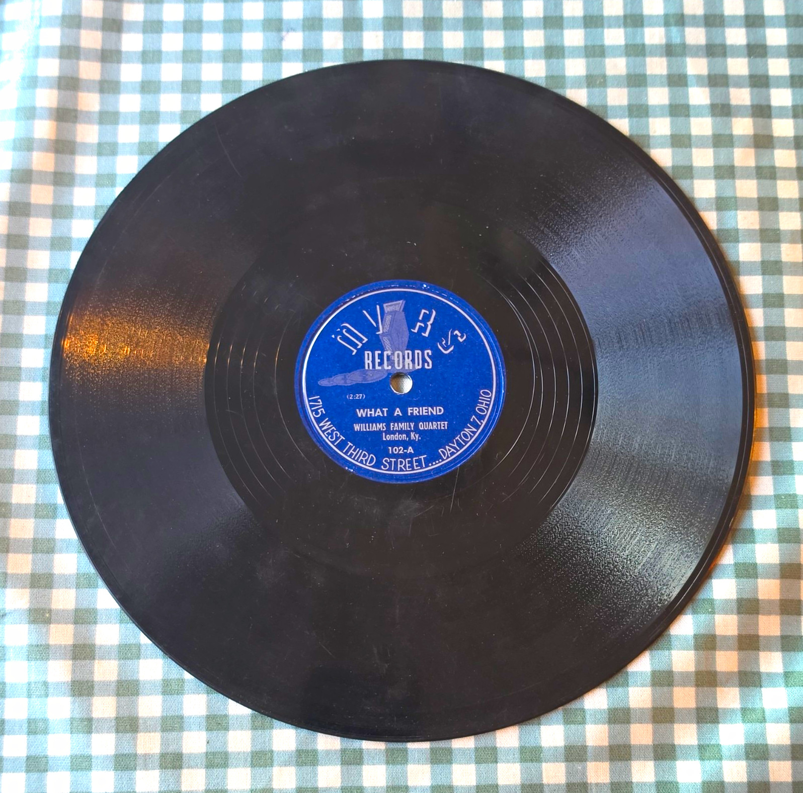 DVR Records Williams Family Quartet What a Friend/A Mansion 102-A/102-B
