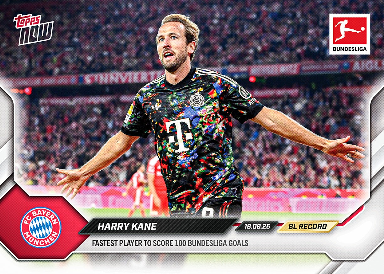 PRE-ORDER 2026-27 Harry Kane #24 Topps Now FC Bayern Munchen Bundesliga 100 Goal