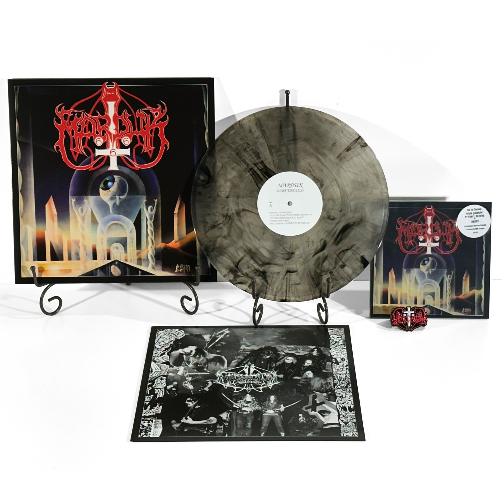MARDUK Dark Endless LP Milky Clear Smoke Marble Vinyl + 7\