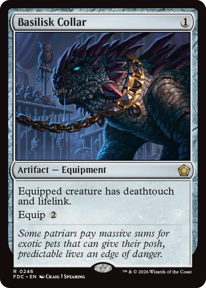 x1 Basilisk Collar R MTG Commander: Foundations M/NM, English x1 Basilisk Collar R MTG Commander: Foundations M/NM, English