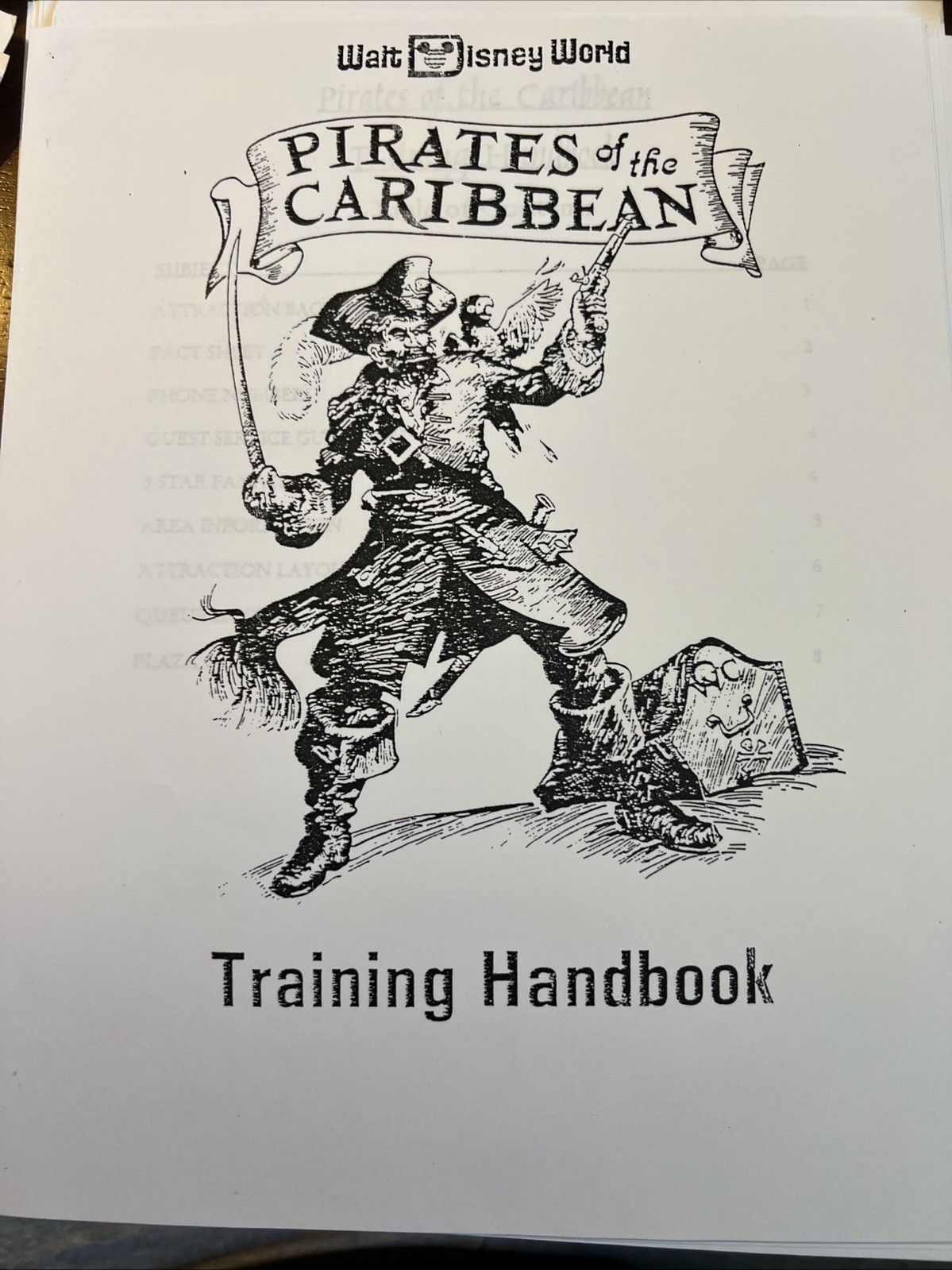Disneys pirates of the caribbean Training Handbook