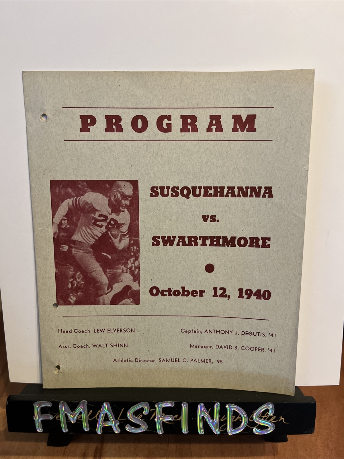 B2 1940 SUSQUEHANNA vs SWARTHMORE Oct 12 Football Program B2 1940 SUSQUEHANNA vs SWARTHMORE Oct 12 Football Program