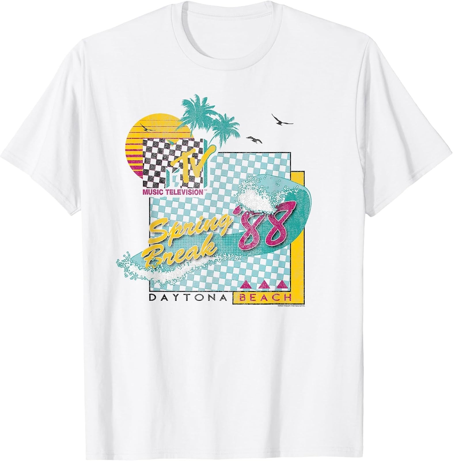 Vintage 1988 MTV Spring Break Surf Graphic T-Shirt
