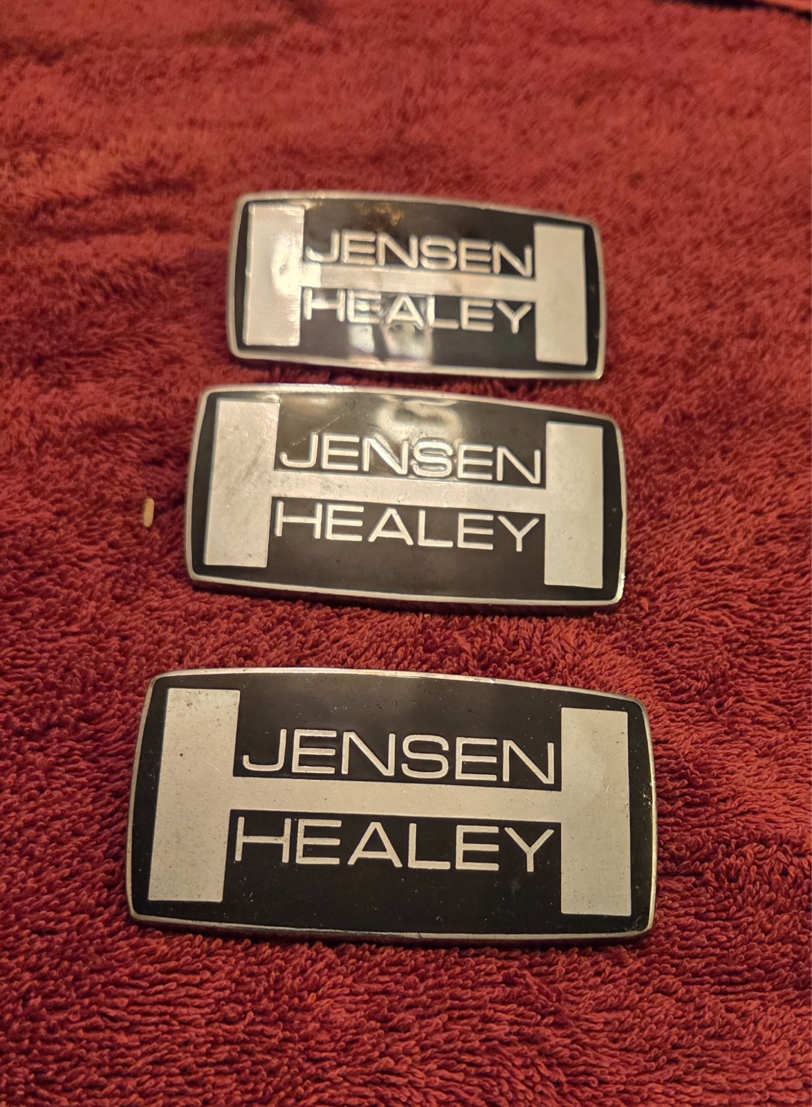 Jensen Healey Hood Nose Emblem Vintage Enamel 1970s JENSEN-HEALEY MK I MKII