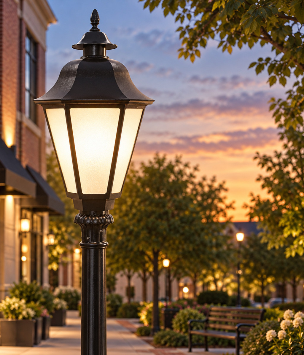 Spring City Yorktown M2 LED Pole Light ALMYRK-M2-LE-2F2 Black NEW Commercial