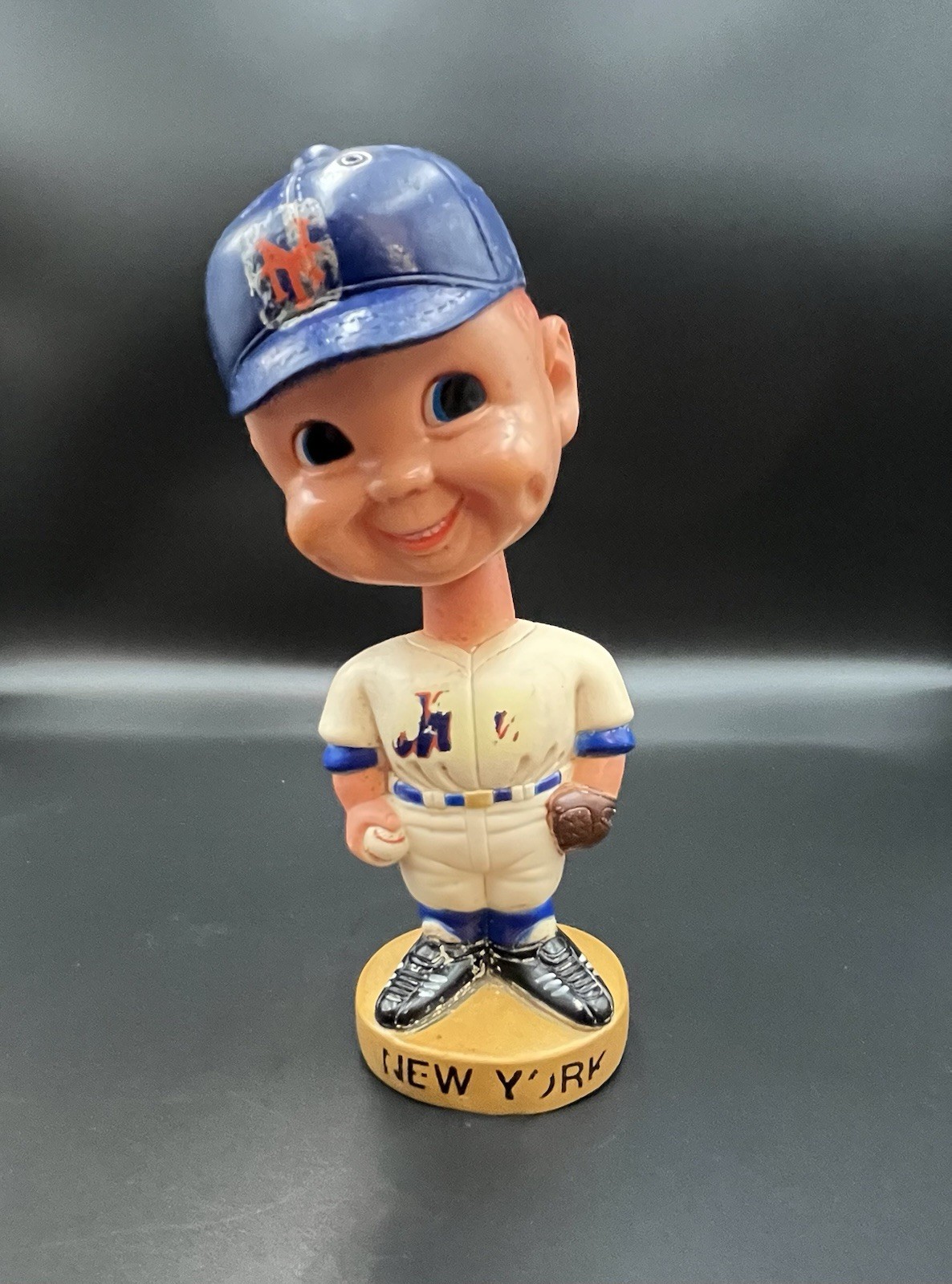 Vintage 1974 New York Mets Bobblehead Nodder Sports Specialties Korea Unrestored