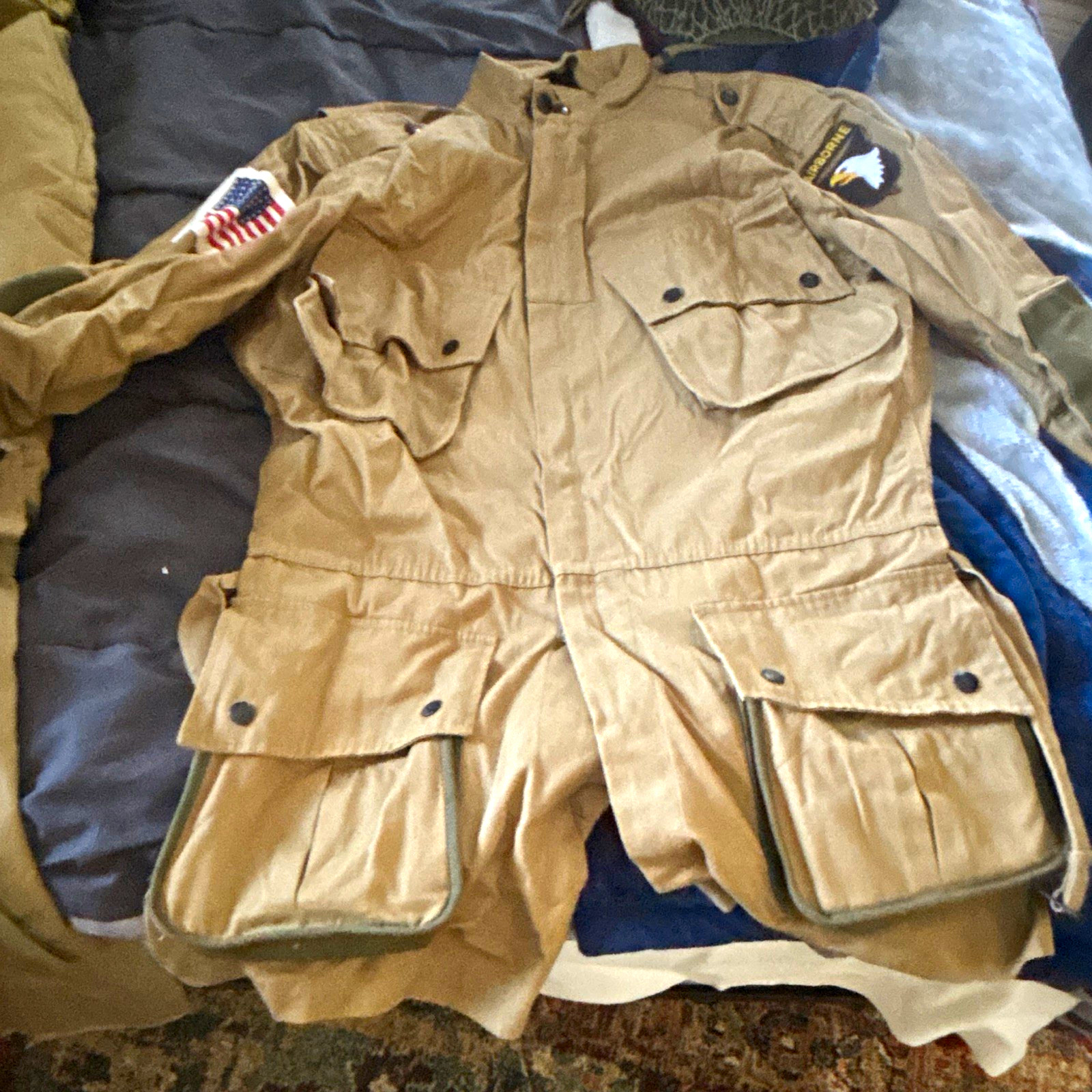 WWII US army 101st paratrooper “easy company” reproduction uniform. With helmet.