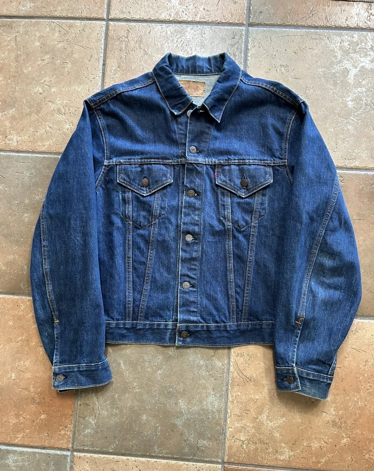 RARE Vtg 60s Levis Big E 70505 0217 Type 3 - Xl 44 oversized 525 stamp indigo RARE Vtg 60s Levis Big E 70505 0217 Type 3 - Xl 44 oversized 525 stamp indigo