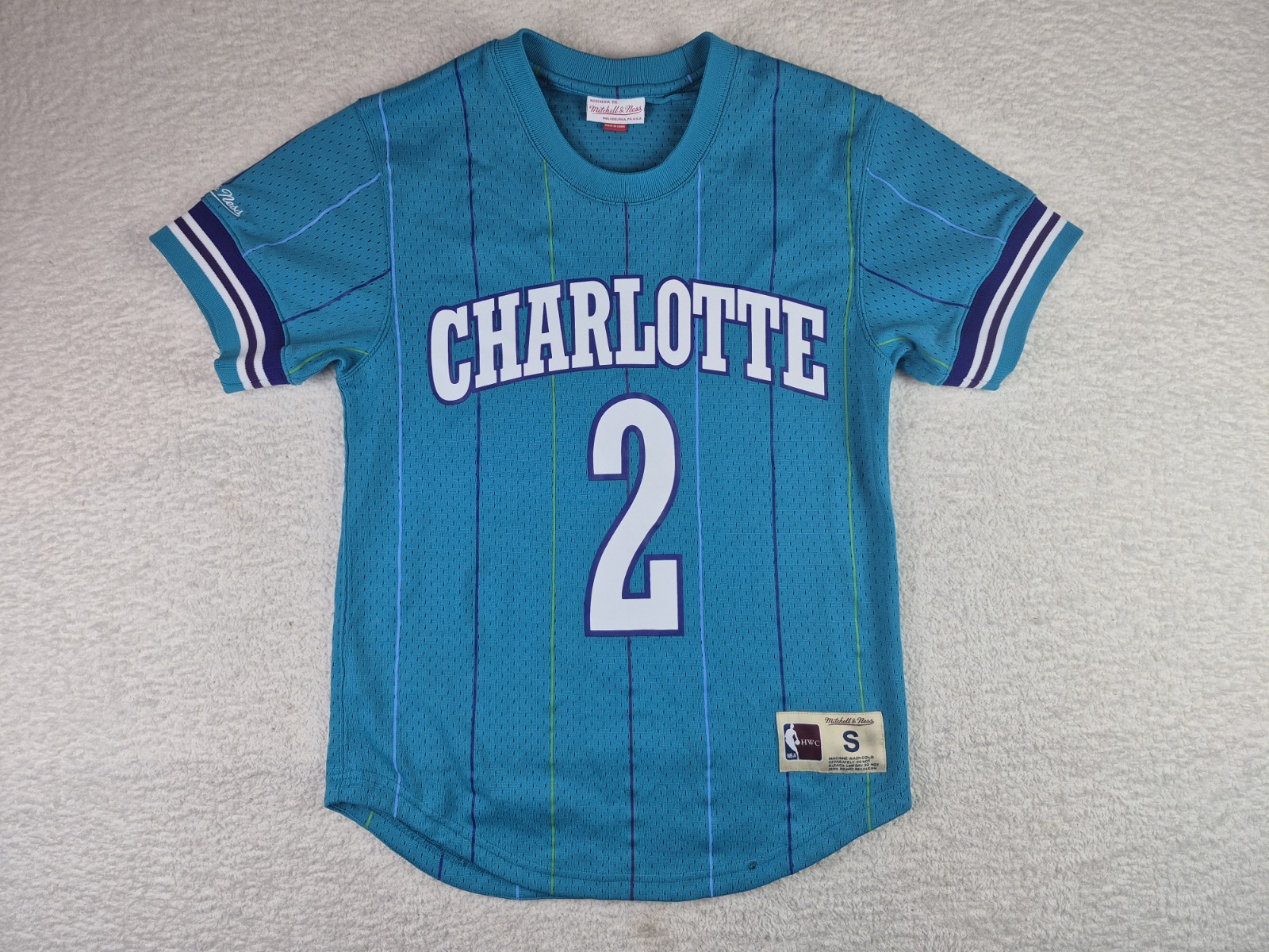 Mitchell & Ness Larry Johnson #2 Charlotte Hornets Jersey Mens Small NBA S/S