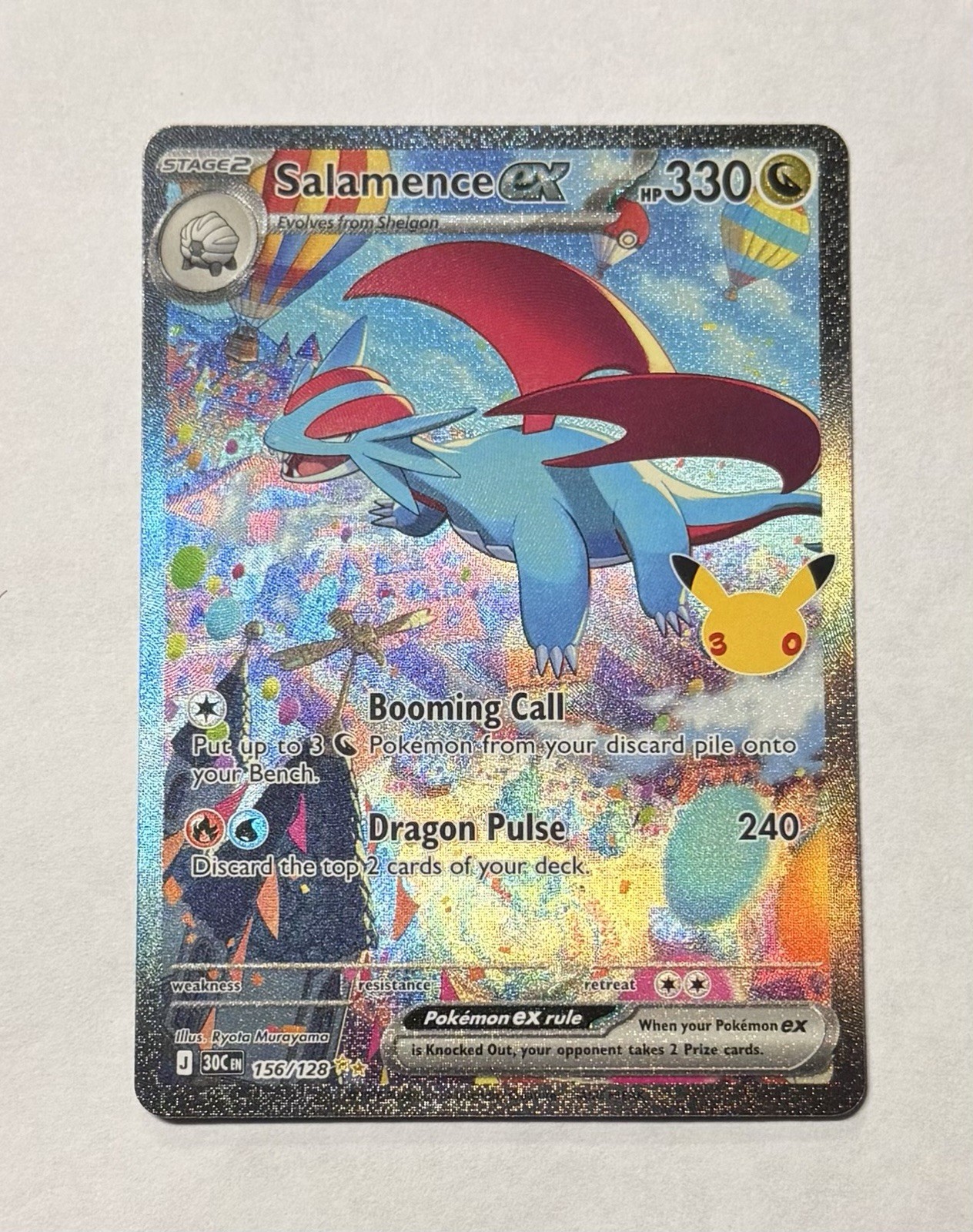 Salamence ex SV 156/128 Full Art Holo English 30th anniversary Salamence ex SV 156/128 Full Art Holo English 30th anniversary