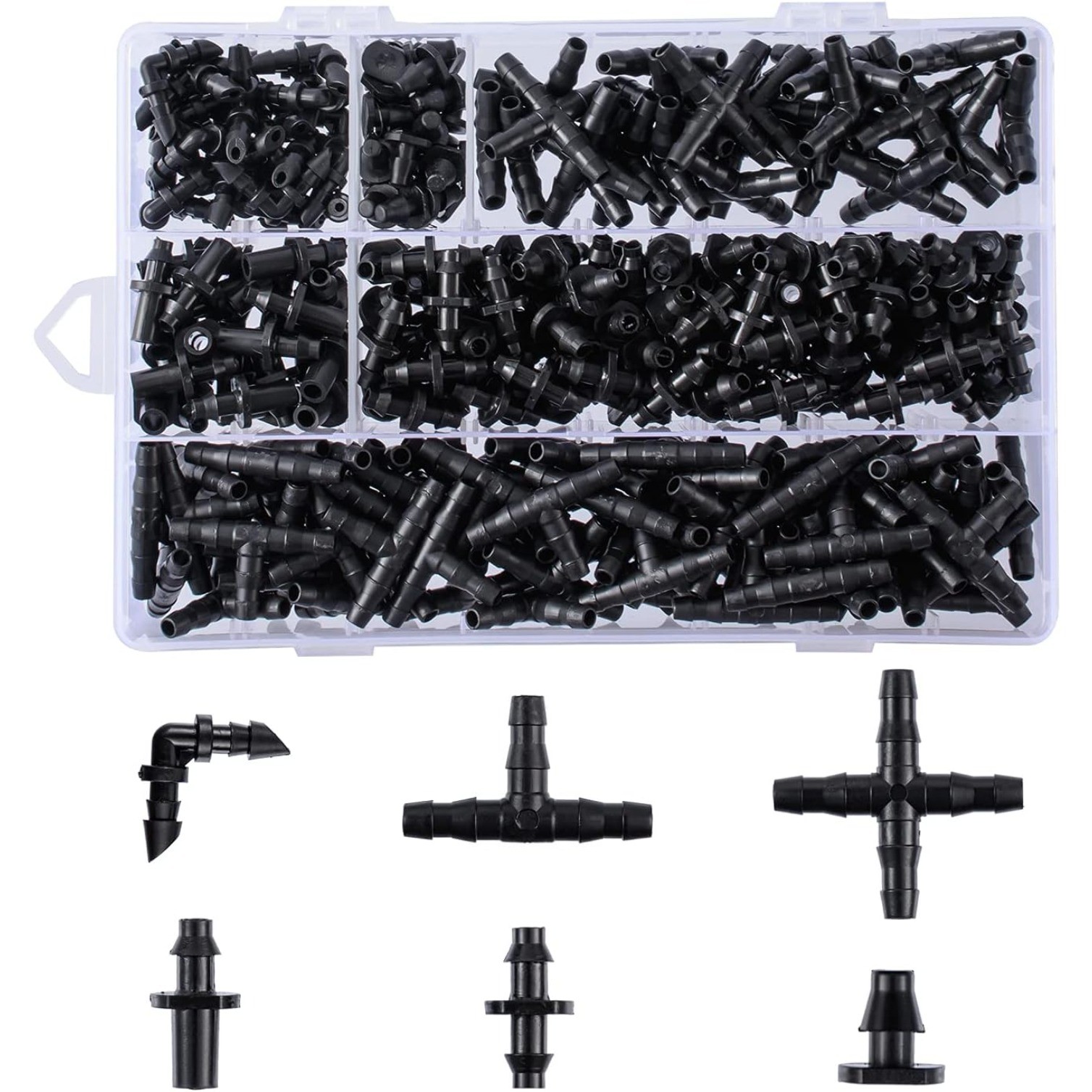 280 Pcs Barbed Connectors Irrigation Fittings Kit,1/4''Tubing Fittings Kit 280 Pcs Barbed Connectors Irrigation Fittings Kit,1/4''Tubing Fittings Kit