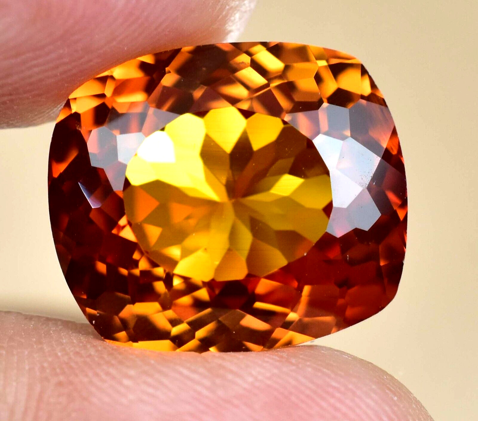 Natural imperial Topaz 18.80 Ct Cushion Stunning Flawless AGL Certified Gemstone