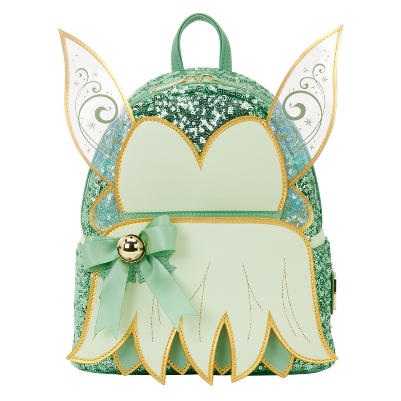 NWT Loungefly Peter Pan Tinker Bell Holiday Cosplay Sequin Mini Backpack