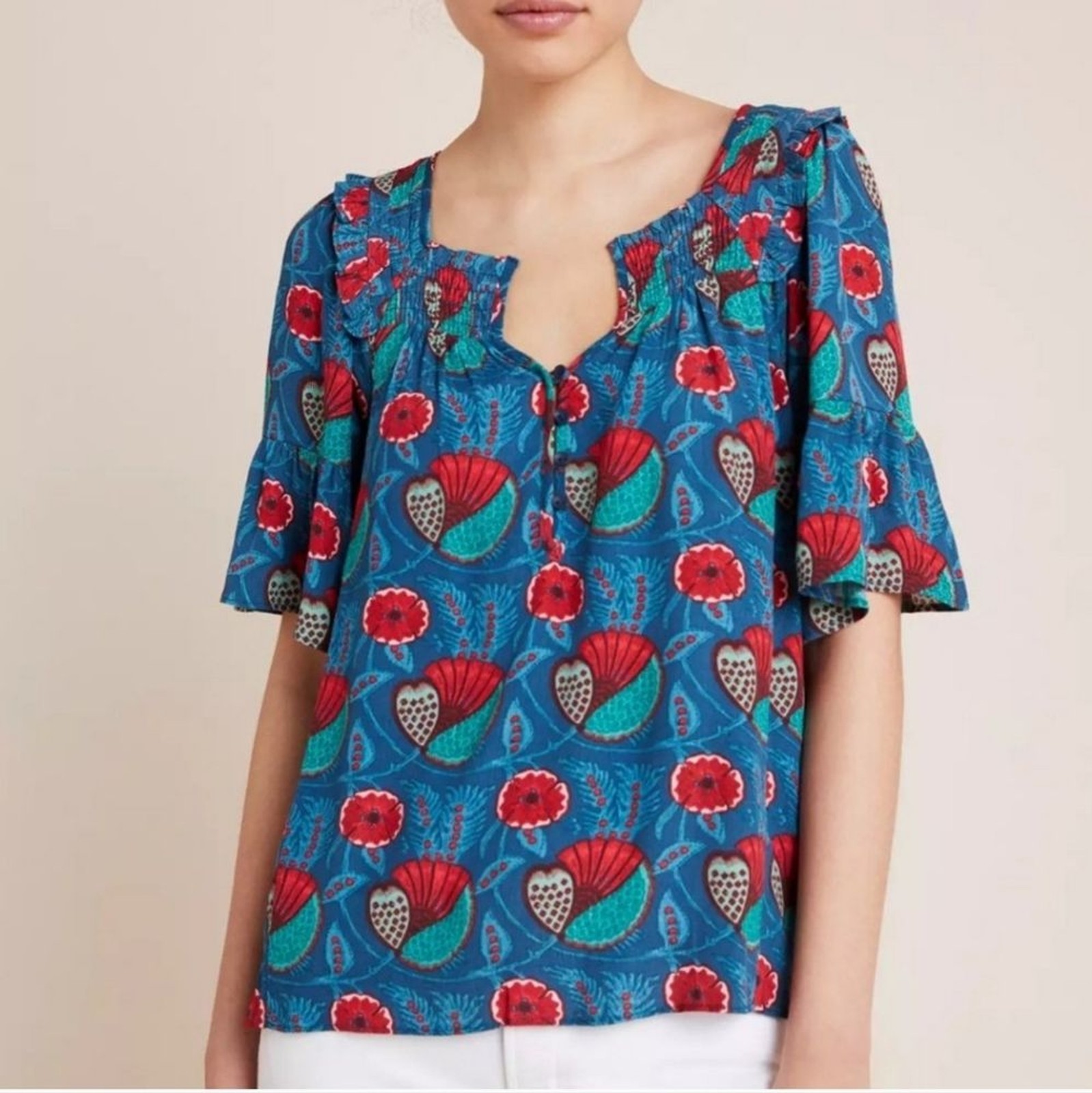 HTF Anthropologie Maeve Letitia Smocked Blouse HTF Anthropologie Maeve Letitia Smocked Blouse